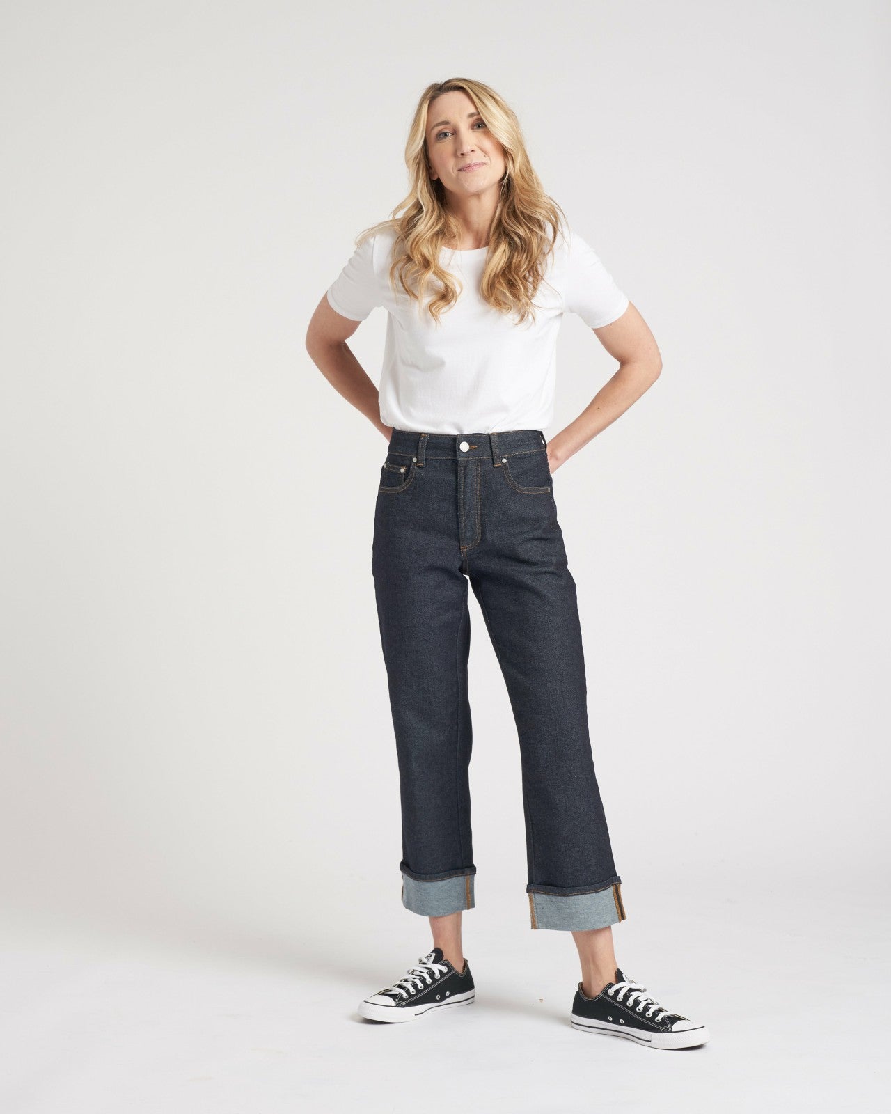 Stevie High Rise Cuffed Straight Leg Jeans - Universal Standard