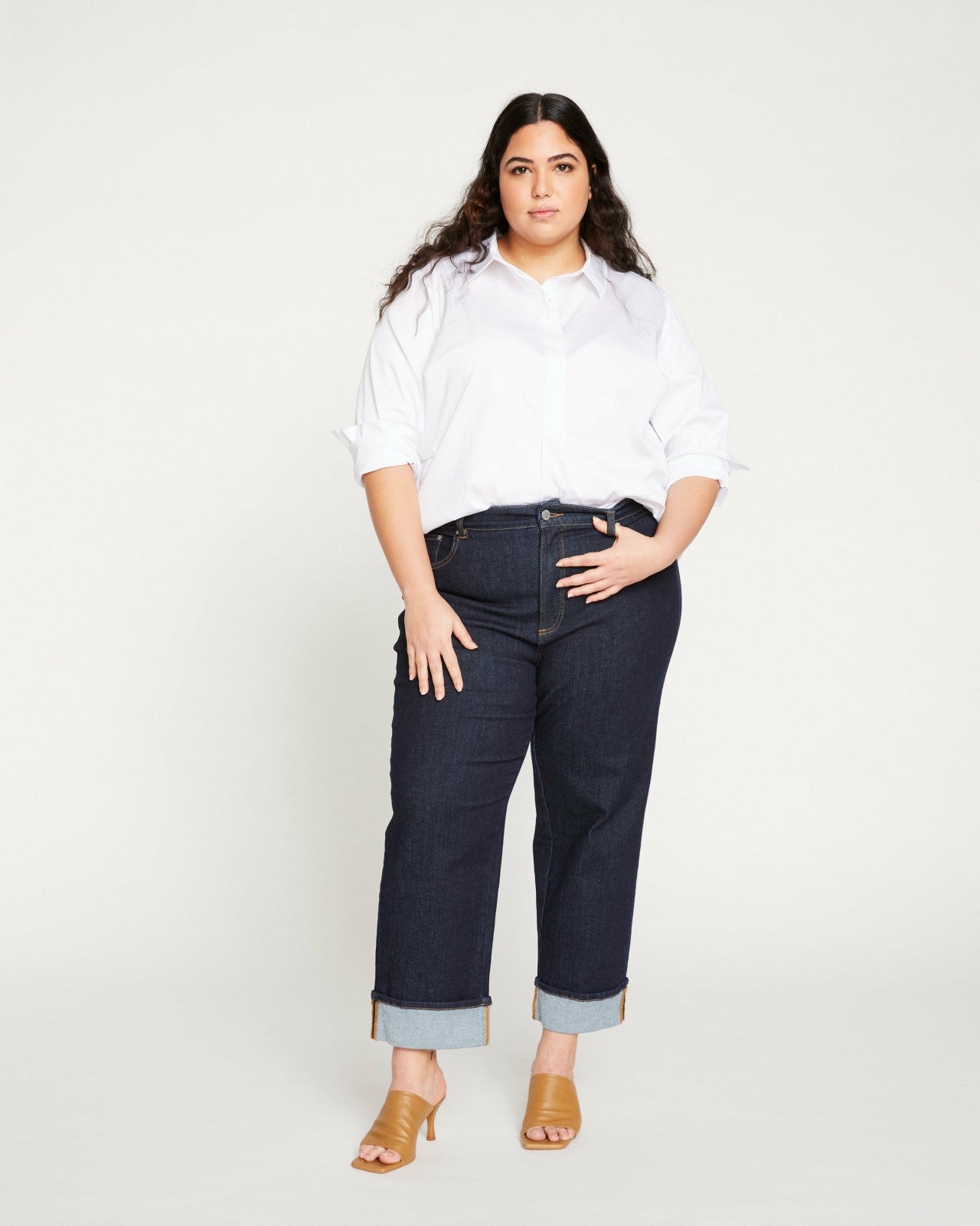 Stevie High Rise Cuffed Straight Leg Jeans - Universal Standard