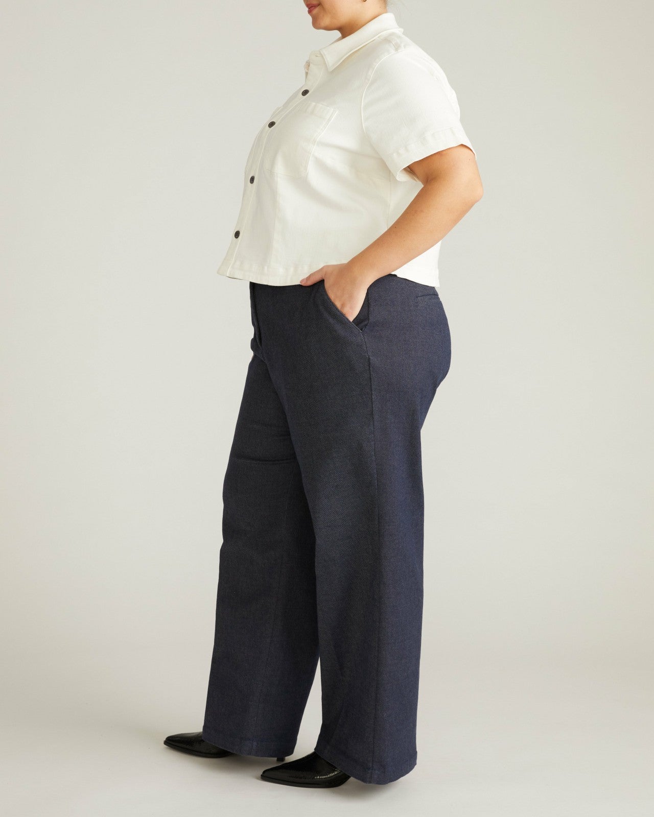 Flynn Short Sleeve Denim Shacket - Universal Standard