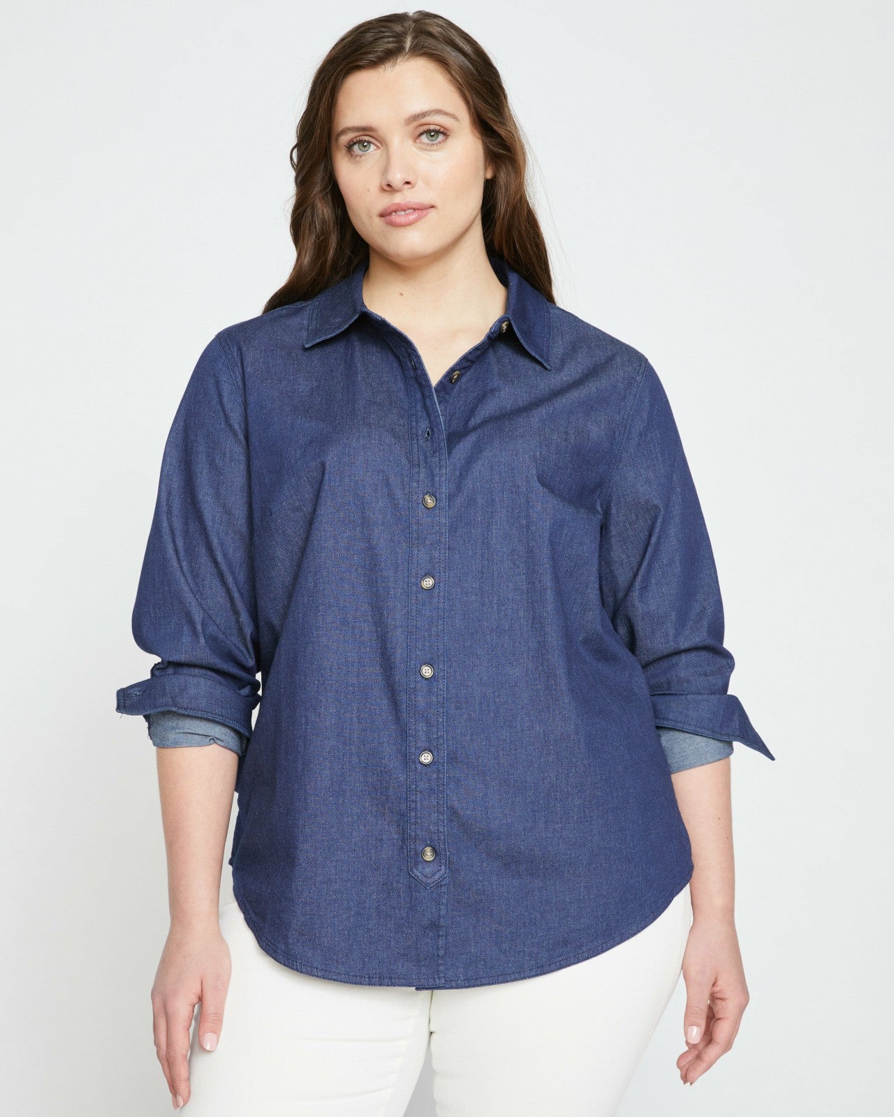 Minimalist Stretch Cotton Chambray Shirt - Universal Standard