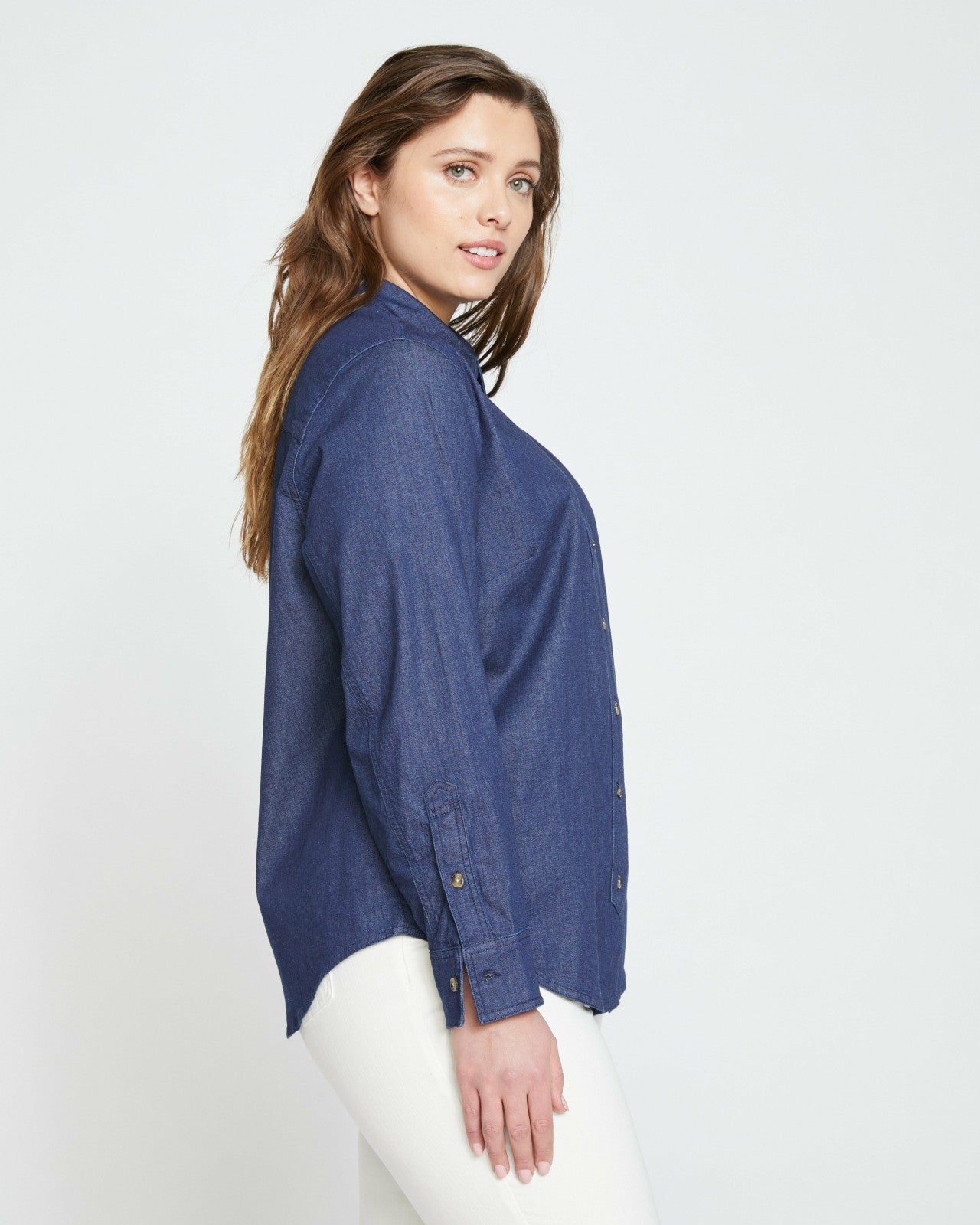 Minimalist Stretch Cotton Chambray Shirt - Universal Standard