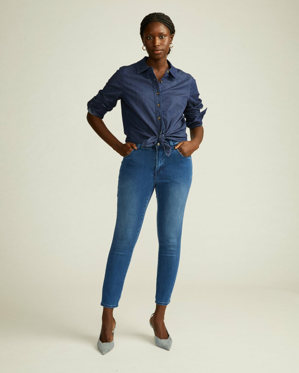 Minimalist Stretch Cotton Chambray Shirt - Universal Standard