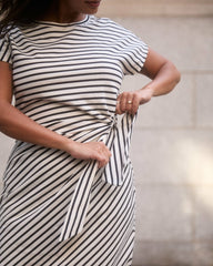 Crescent Breton Stripe Knot Dress - Universal Standard