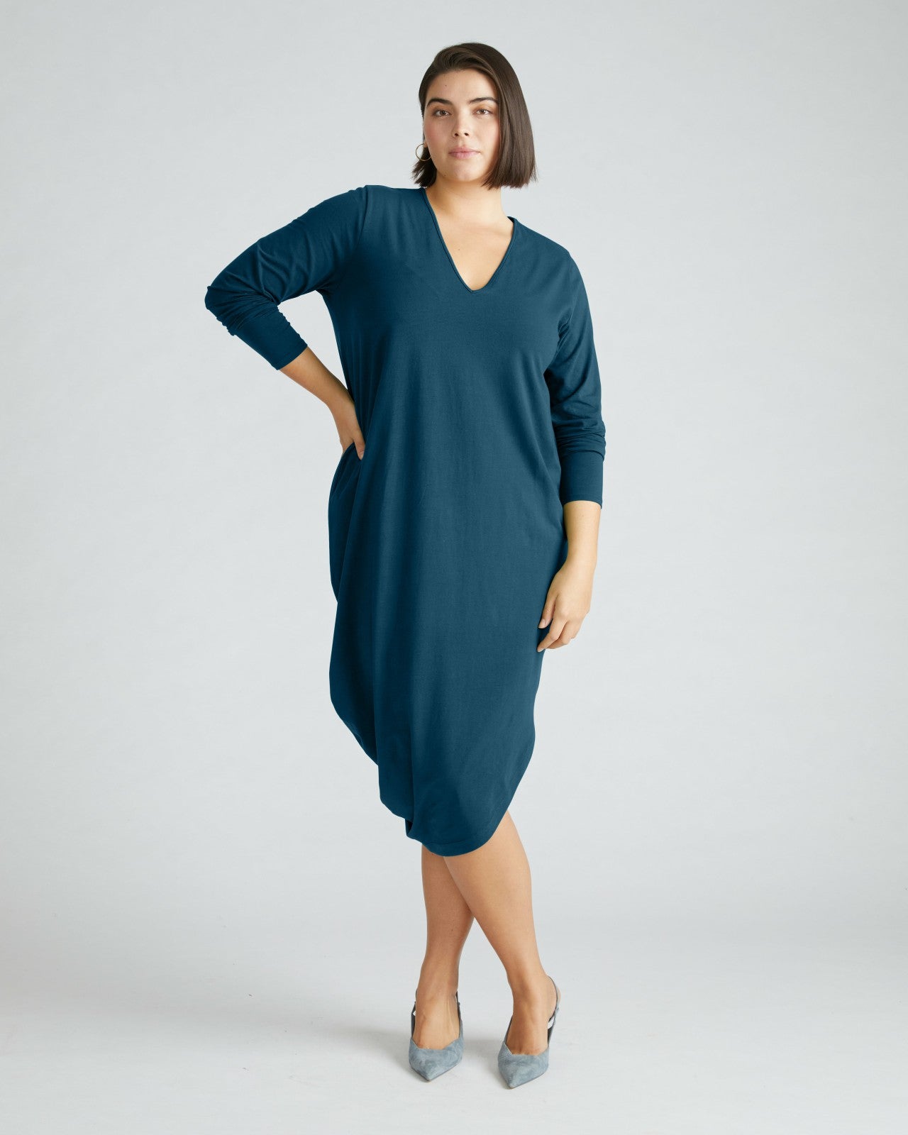 Iconic Long Sleeve V-Neck Geneva Dress - Universal Standard