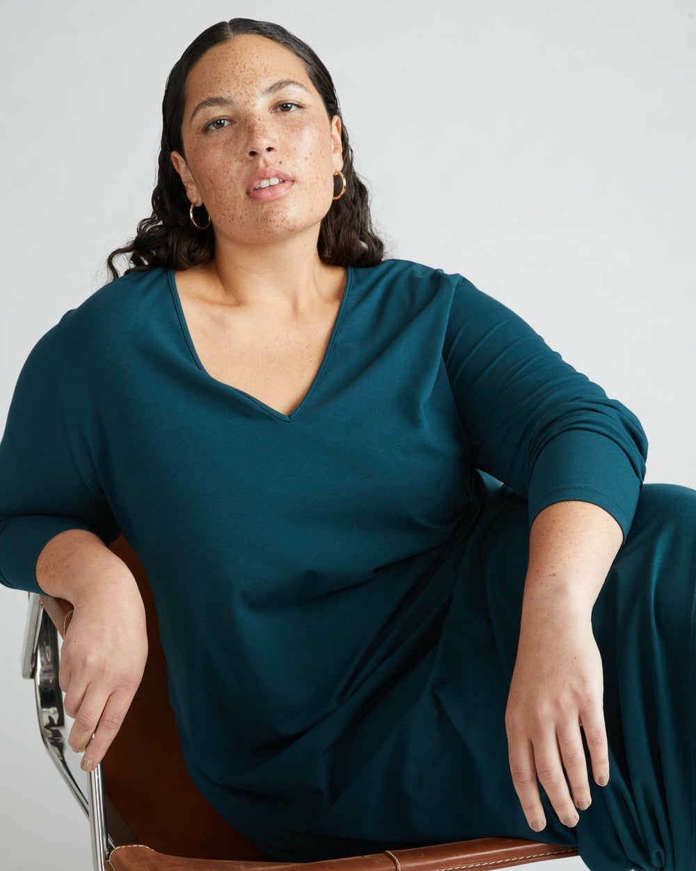 Iconic Long Sleeve V-Neck Geneva Dress - Universal Standard
