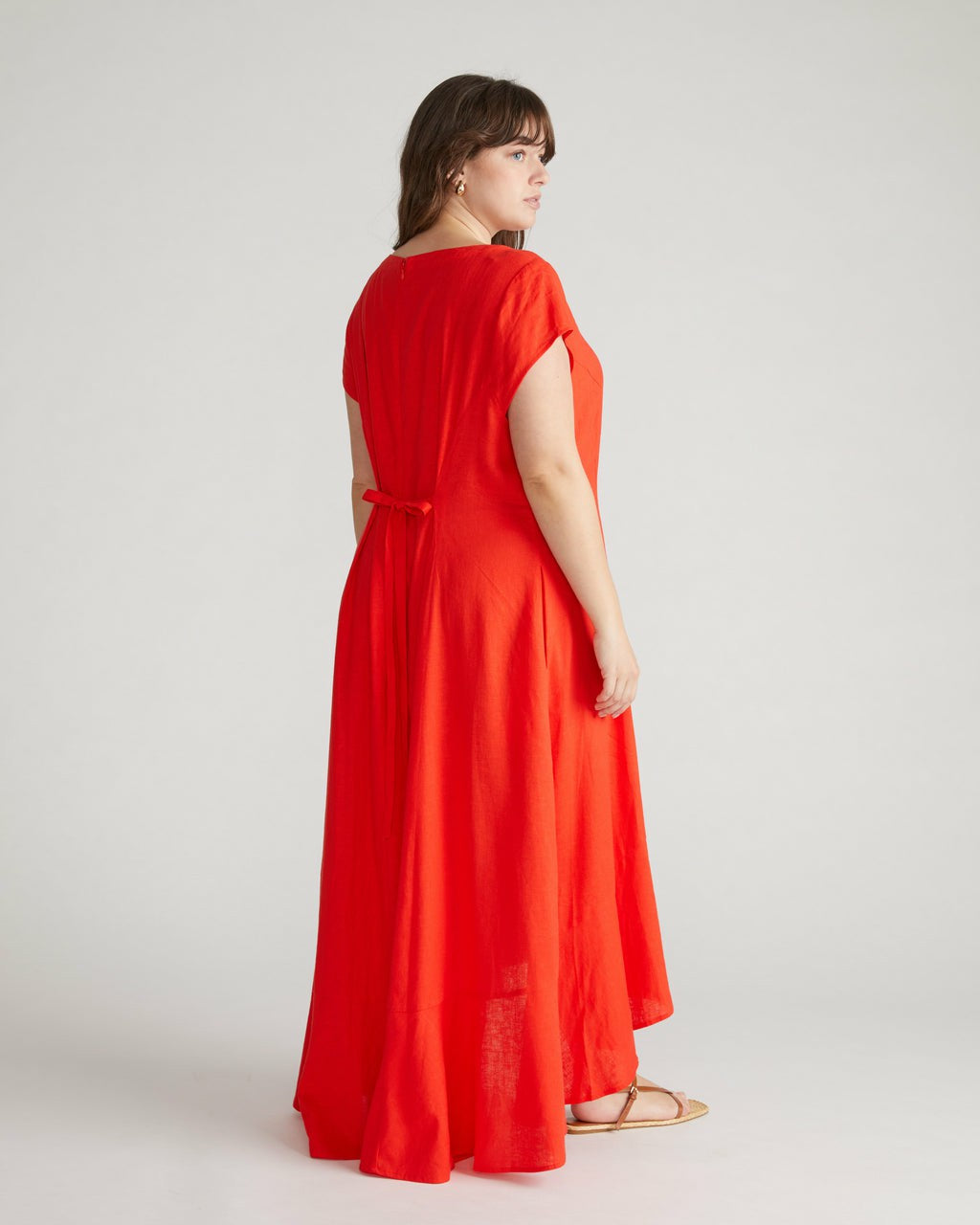 Sunset Linen Blend Flounce Dress - Universal Standard