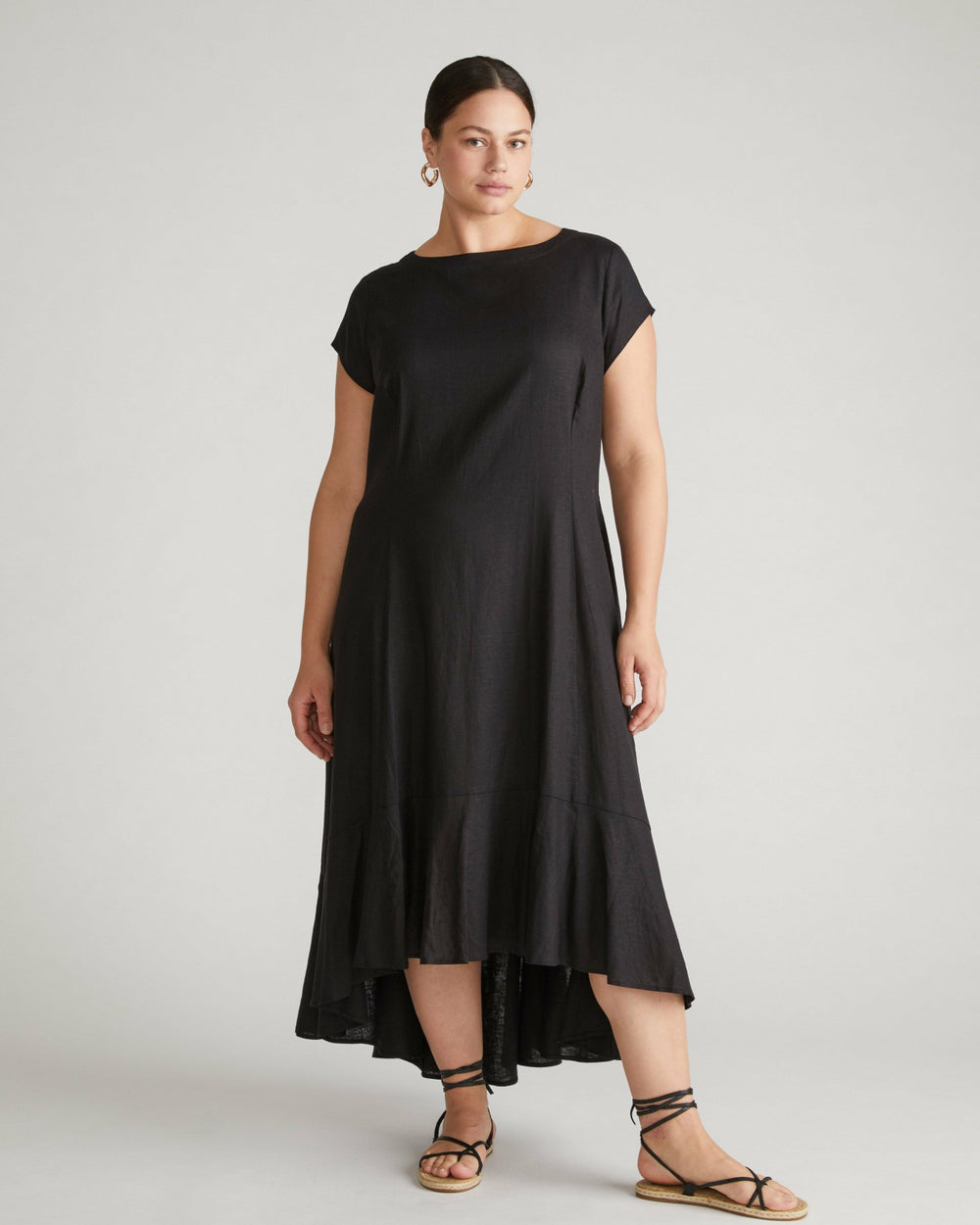 Sunset Linen Blend Flounce Dress - Universal Standard