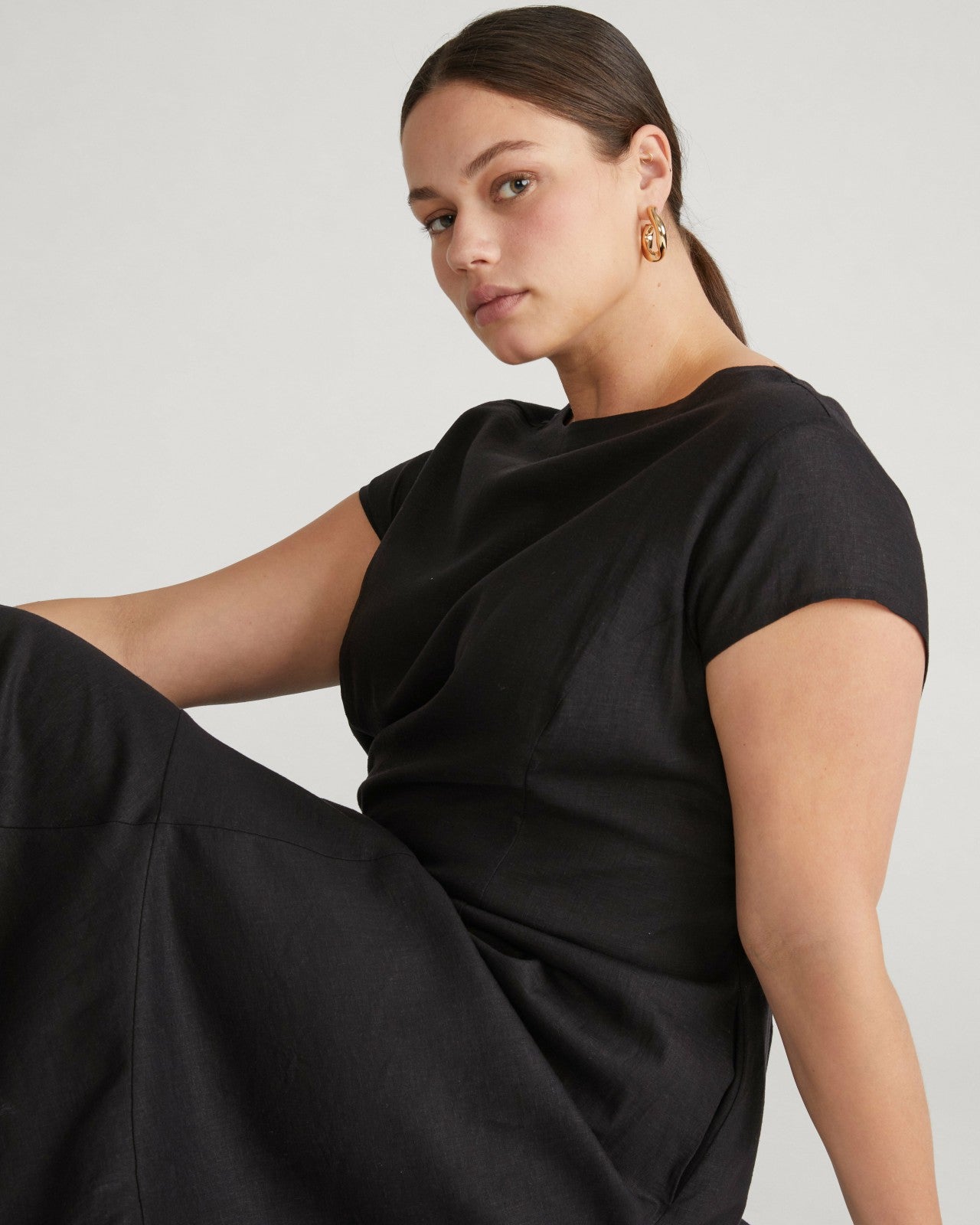 Sunset Linen Blend Flounce Dress - Universal Standard