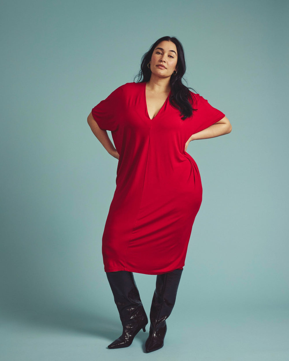 Teresa Liquid Jersey V-Neck Dress - Universal Standard