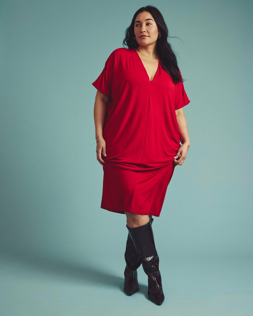 Teresa Liquid Jersey V-Neck Dress - Universal Standard