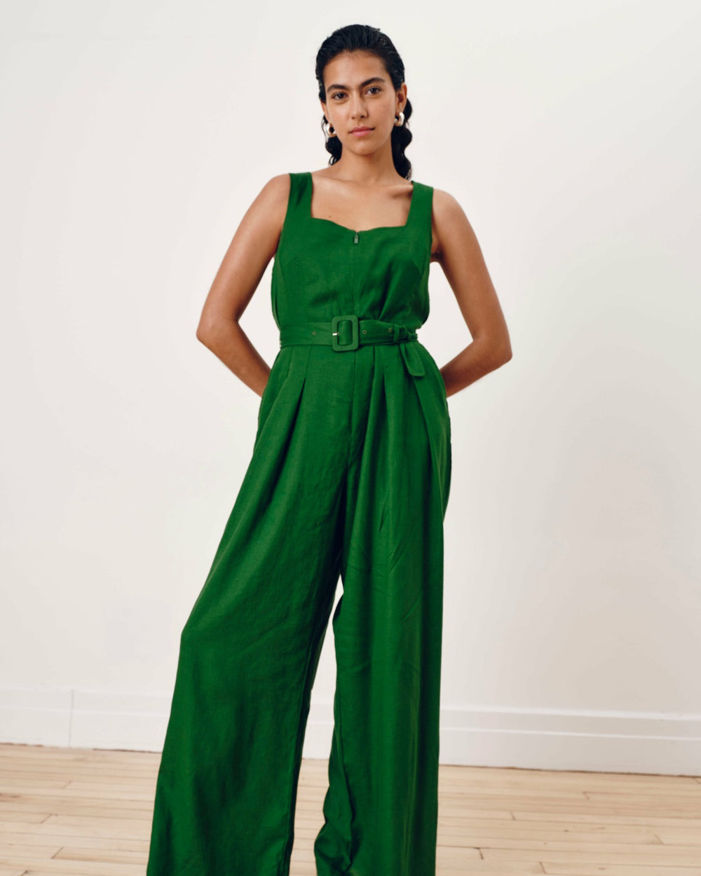 Rania Belted Linen Blend Jumpsuit - Universal Standard