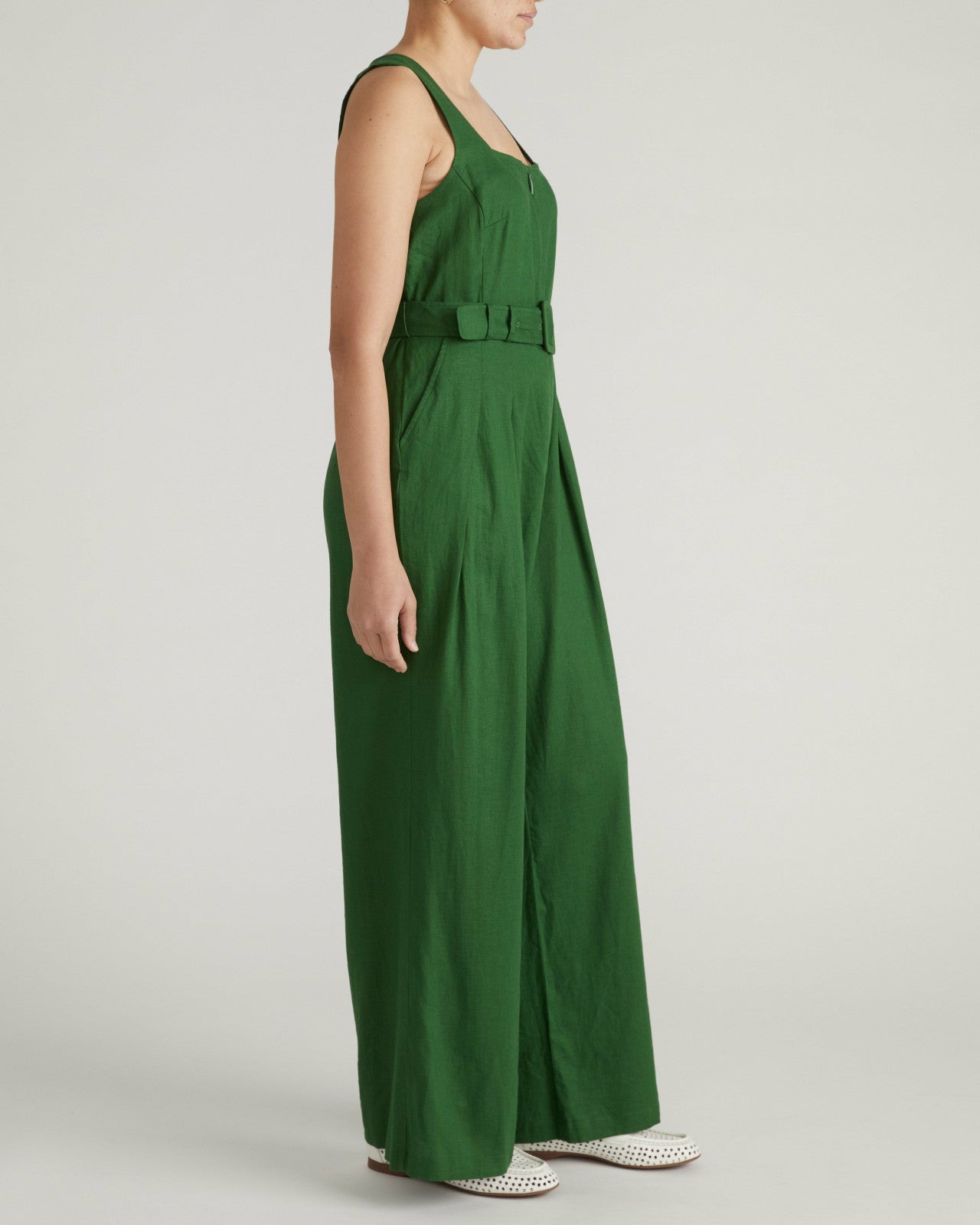 Rania Belted Linen Blend Jumpsuit - Universal Standard