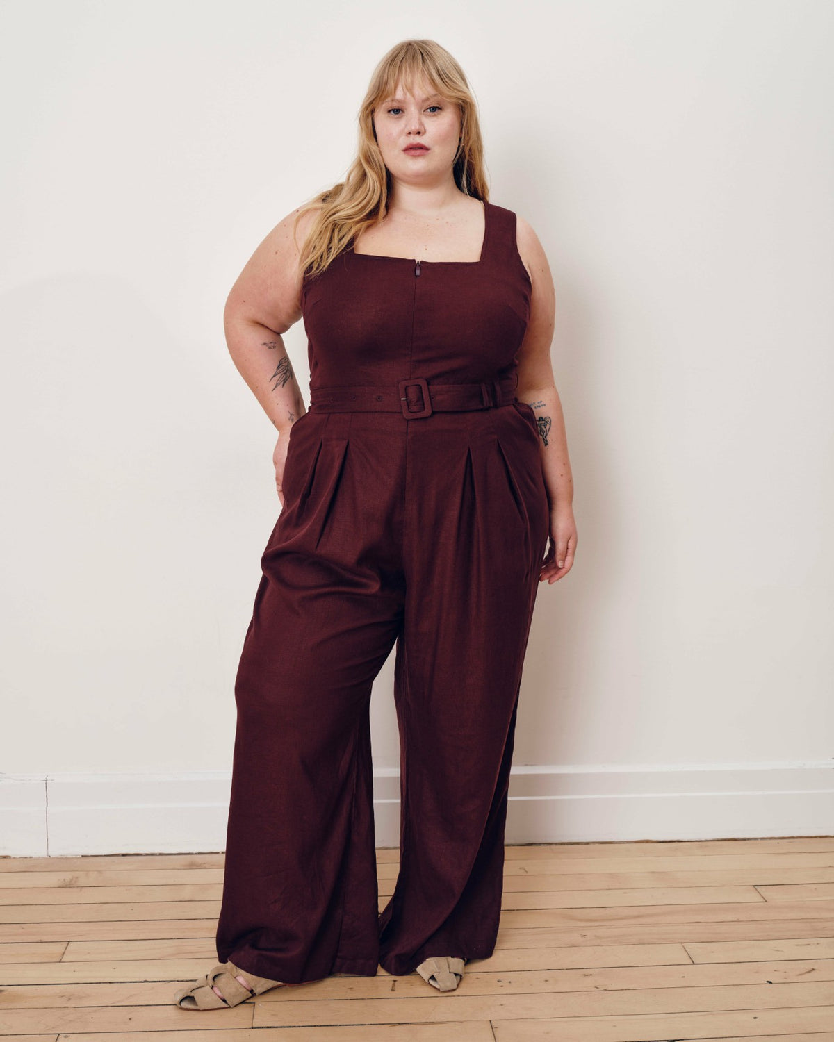 Rania Belted Linen Blend Jumpsuit - Universal Standard