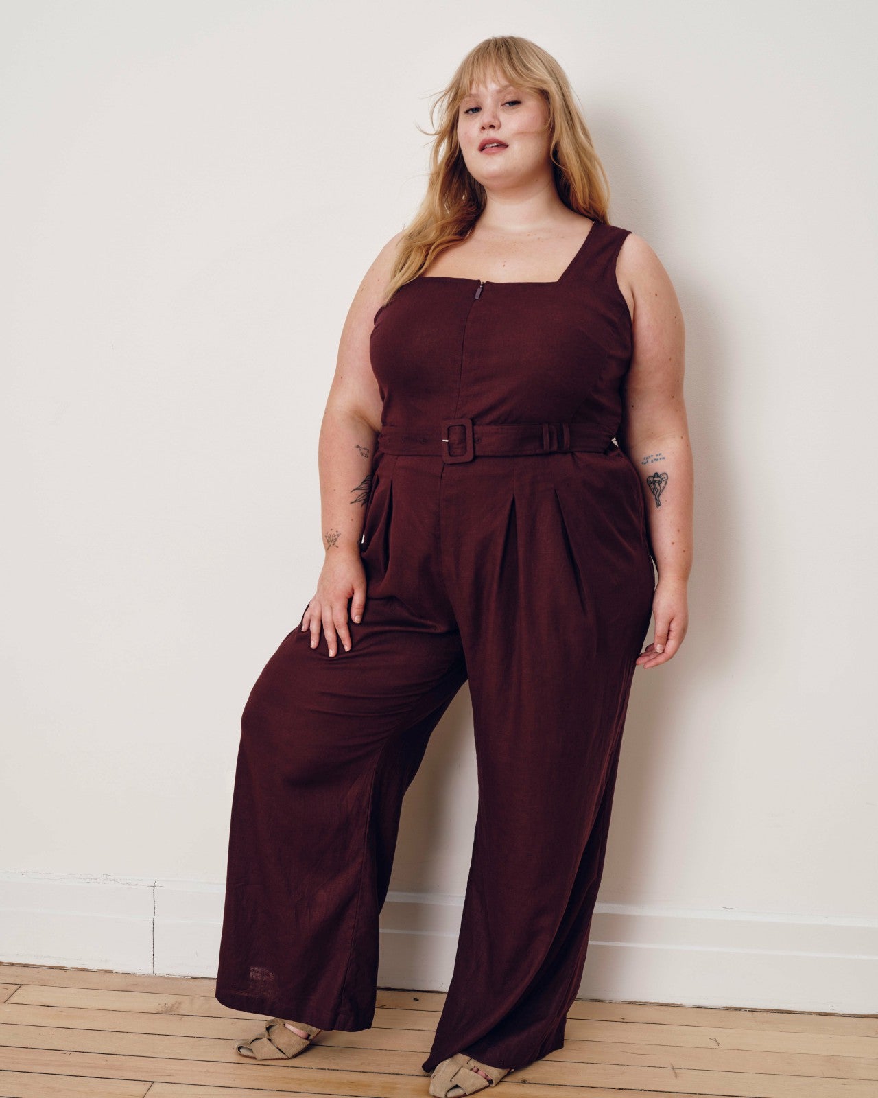 Rania Belted Linen Blend Jumpsuit - Universal Standard