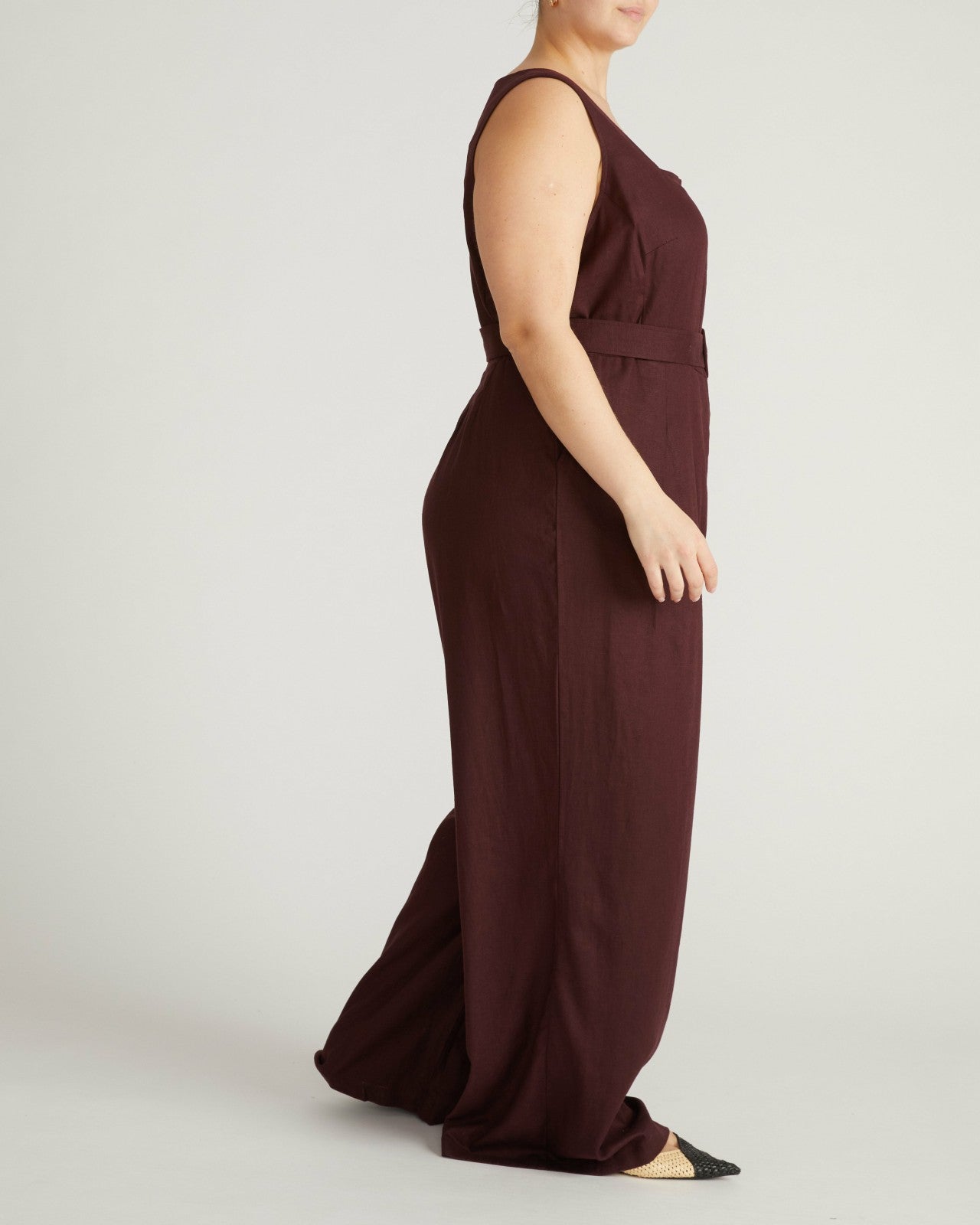 Rania Belted Linen Blend Jumpsuit - Universal Standard