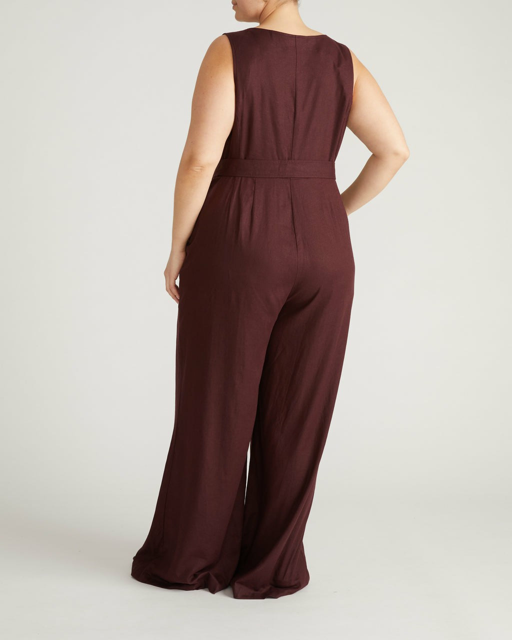 Rania Belted Linen Blend Jumpsuit - Universal Standard