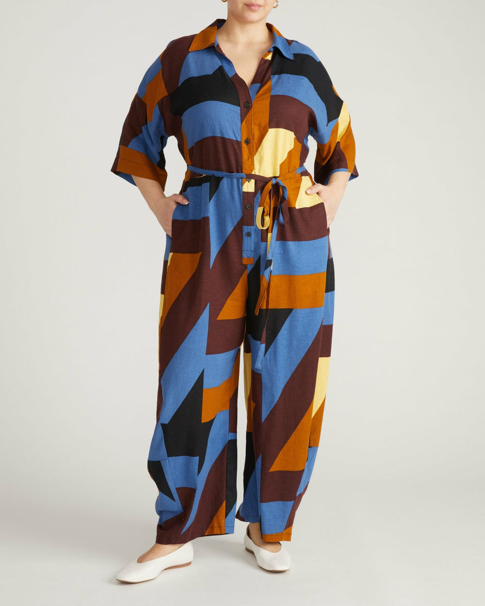 Maggie Barrel Leg Linen Blend Jumpsuit - Universal Standard
