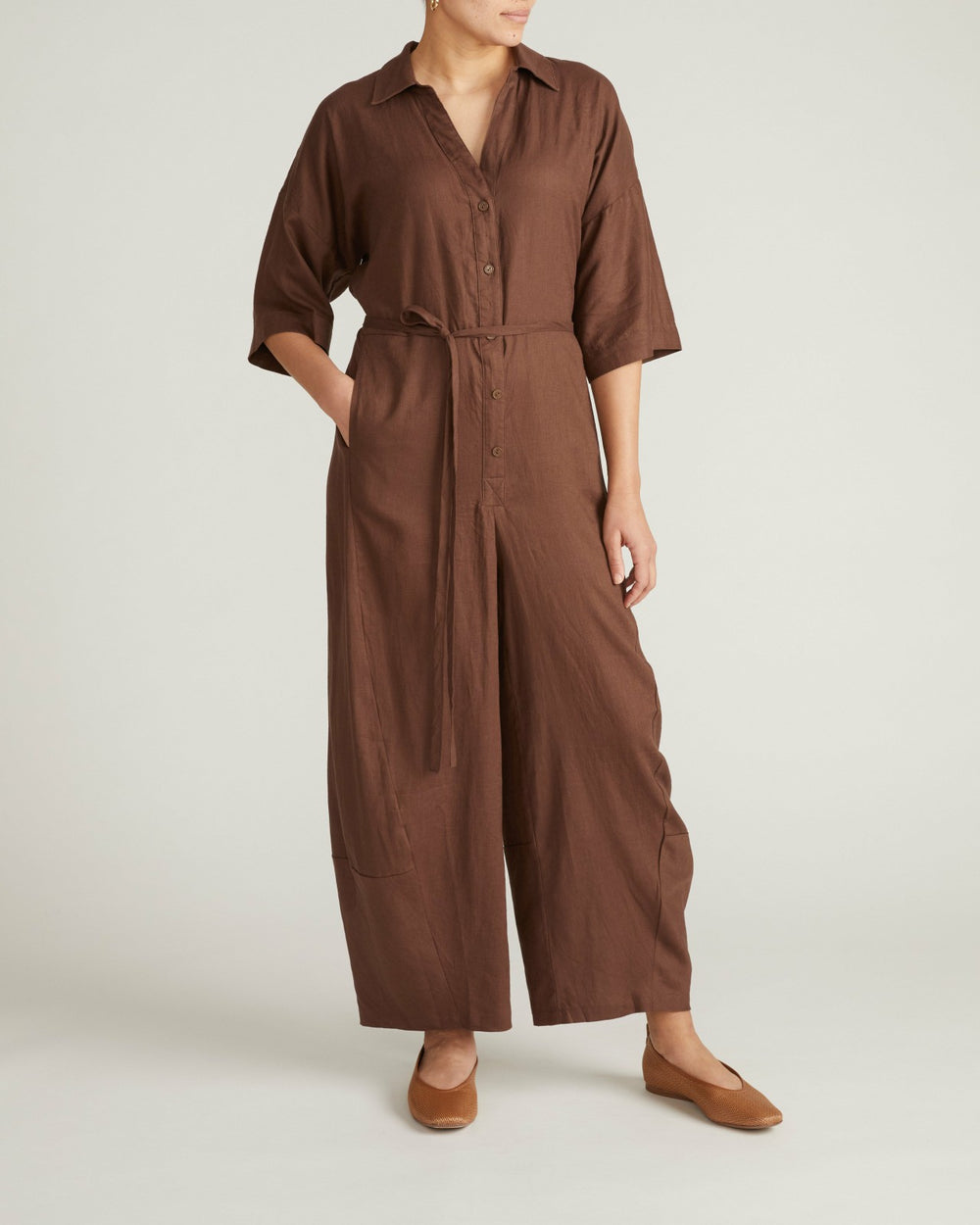 Maggie Barrel Leg Linen Blend Jumpsuit - Universal Standard
