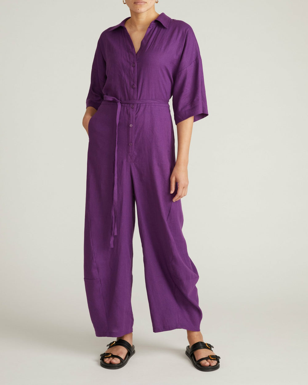 Maggie Barrel Leg Linen Blend Jumpsuit - Universal Standard