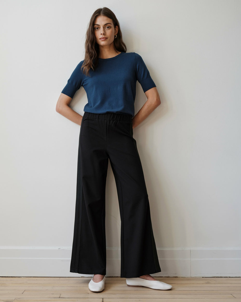 Stephanie Wide Leg Stripe Ponte Pants 30 Inch - Universal Standard
