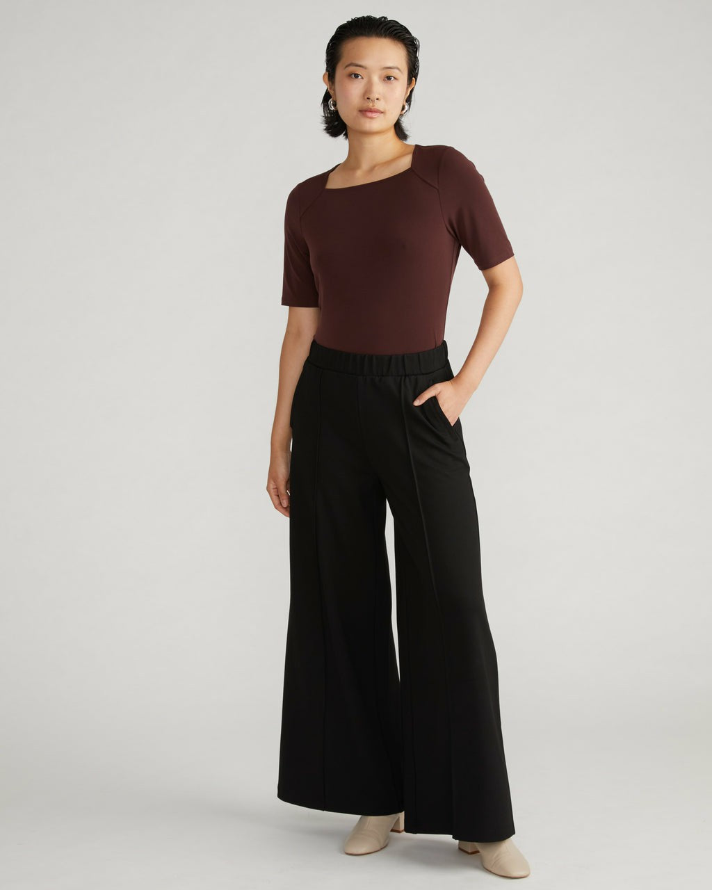 Pam Pintuck Wide Leg Ponte Pants - Universal Standard