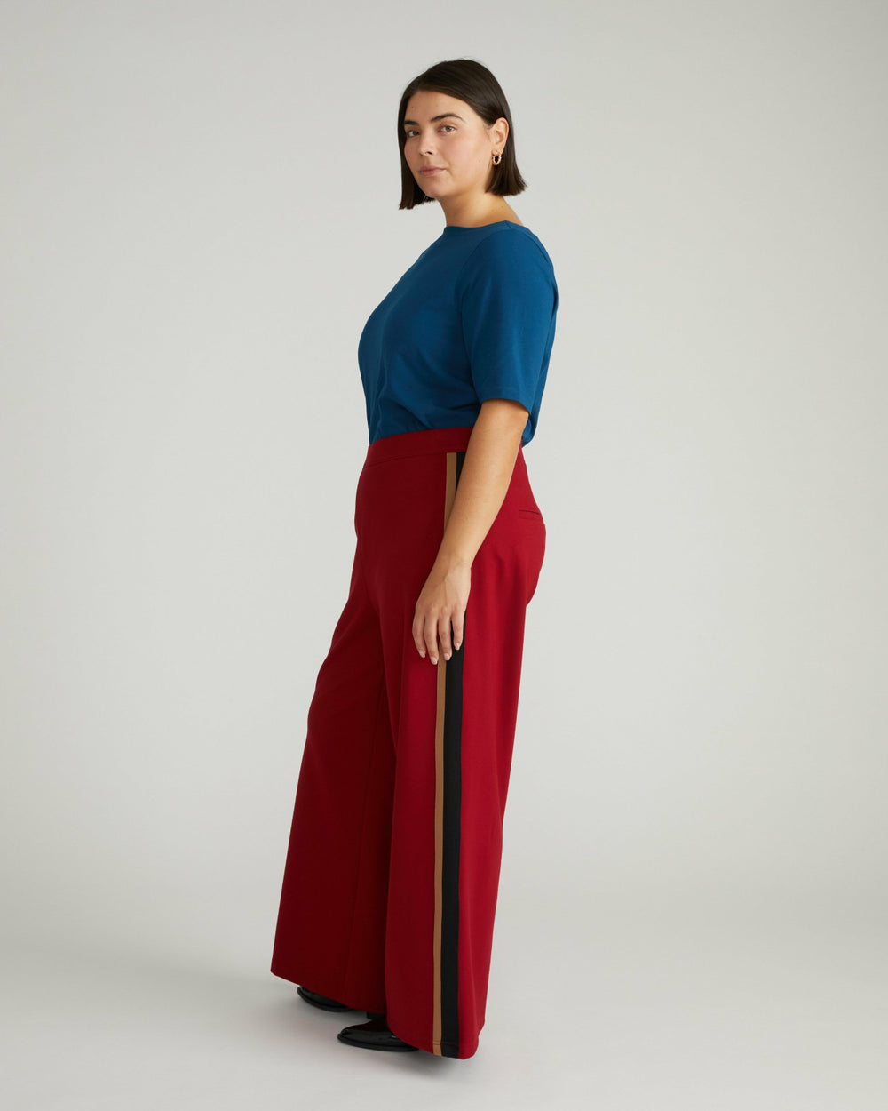 Stephanie Wide Leg Stripe Ponte Pants 30 Inch - Universal Standard