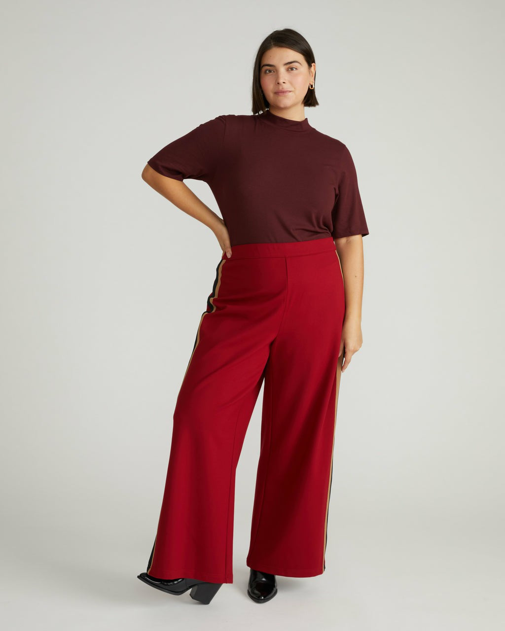 Stephanie Wide Leg Stripe Ponte Pants 30 Inch - Universal Standard