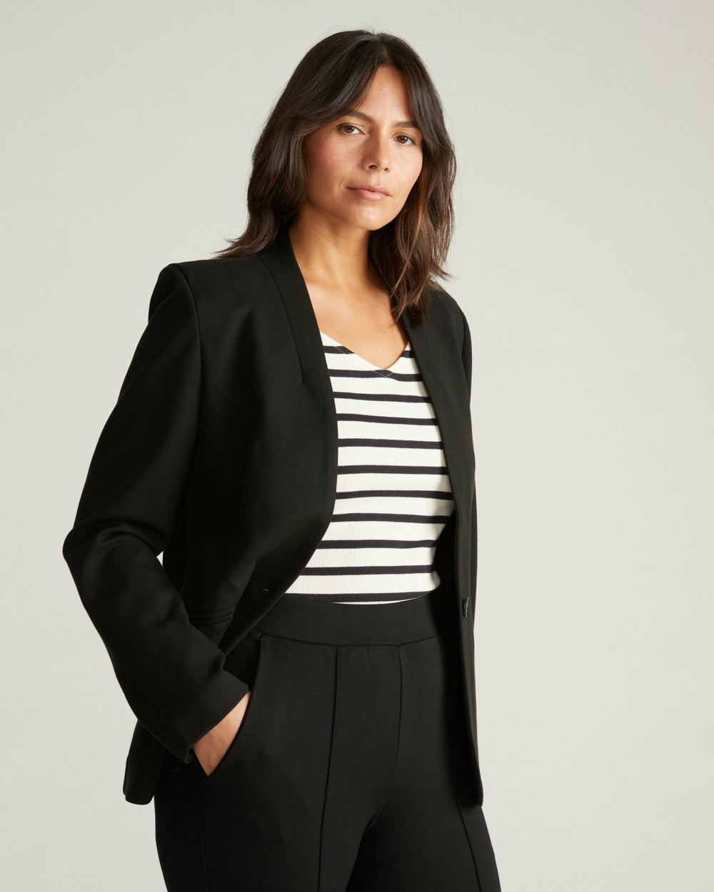 Lennox Collarless Ponte Blazer - Universal Standard