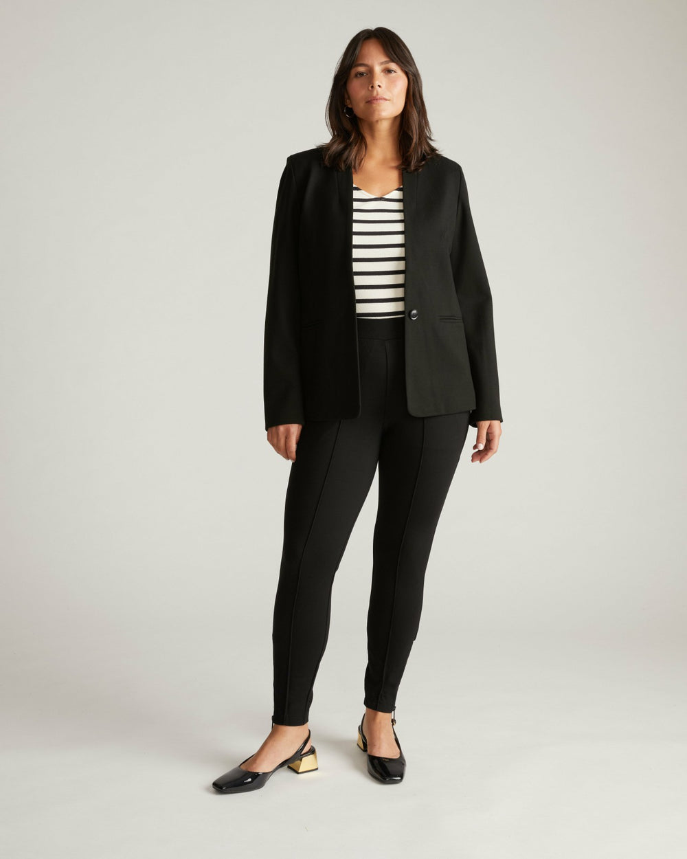 Lennox Collarless Ponte Blazer - Universal Standard