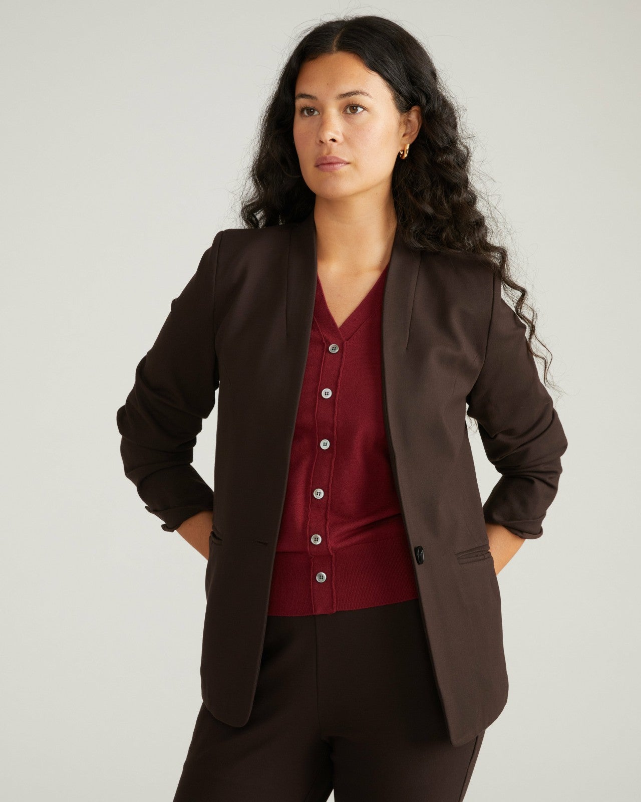 Lennox Collarless Ponte Blazer - Universal Standard
