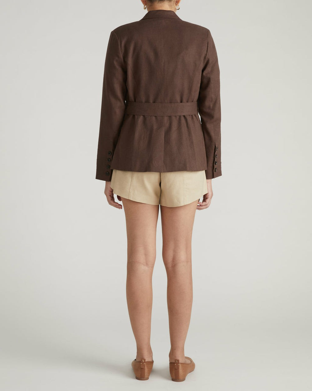 Belted Double Breasted Linen Blend Blazer - Universal Standard