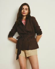 Belted Double Breasted Linen Blend Blazer - Universal Standard