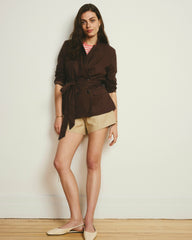 Belted Double Breasted Linen Blend Blazer - Universal Standard