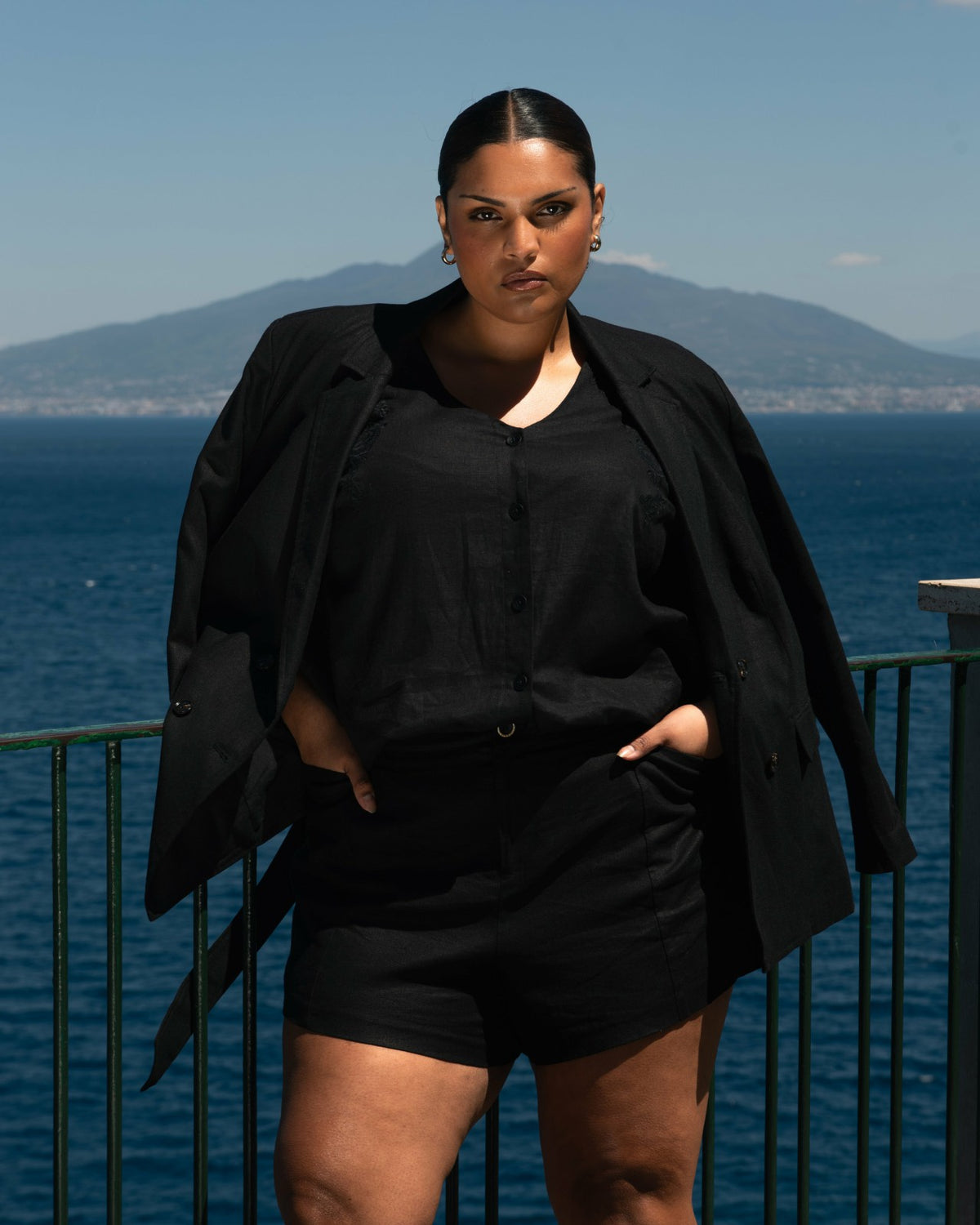 Belted Double Breasted Linen Blend Blazer - Universal Standard