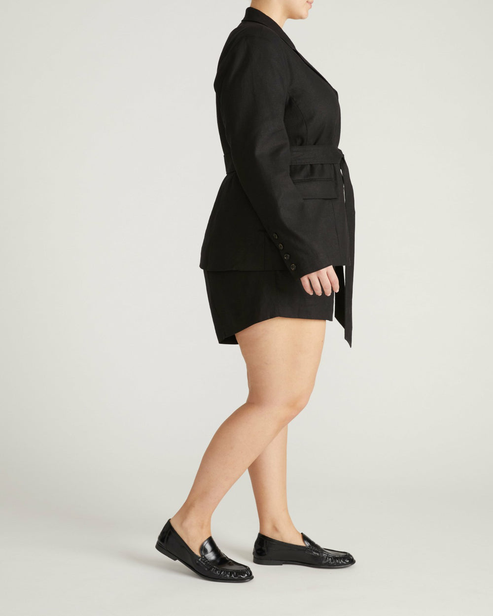 Belted Double Breasted Linen Blend Blazer - Universal Standard