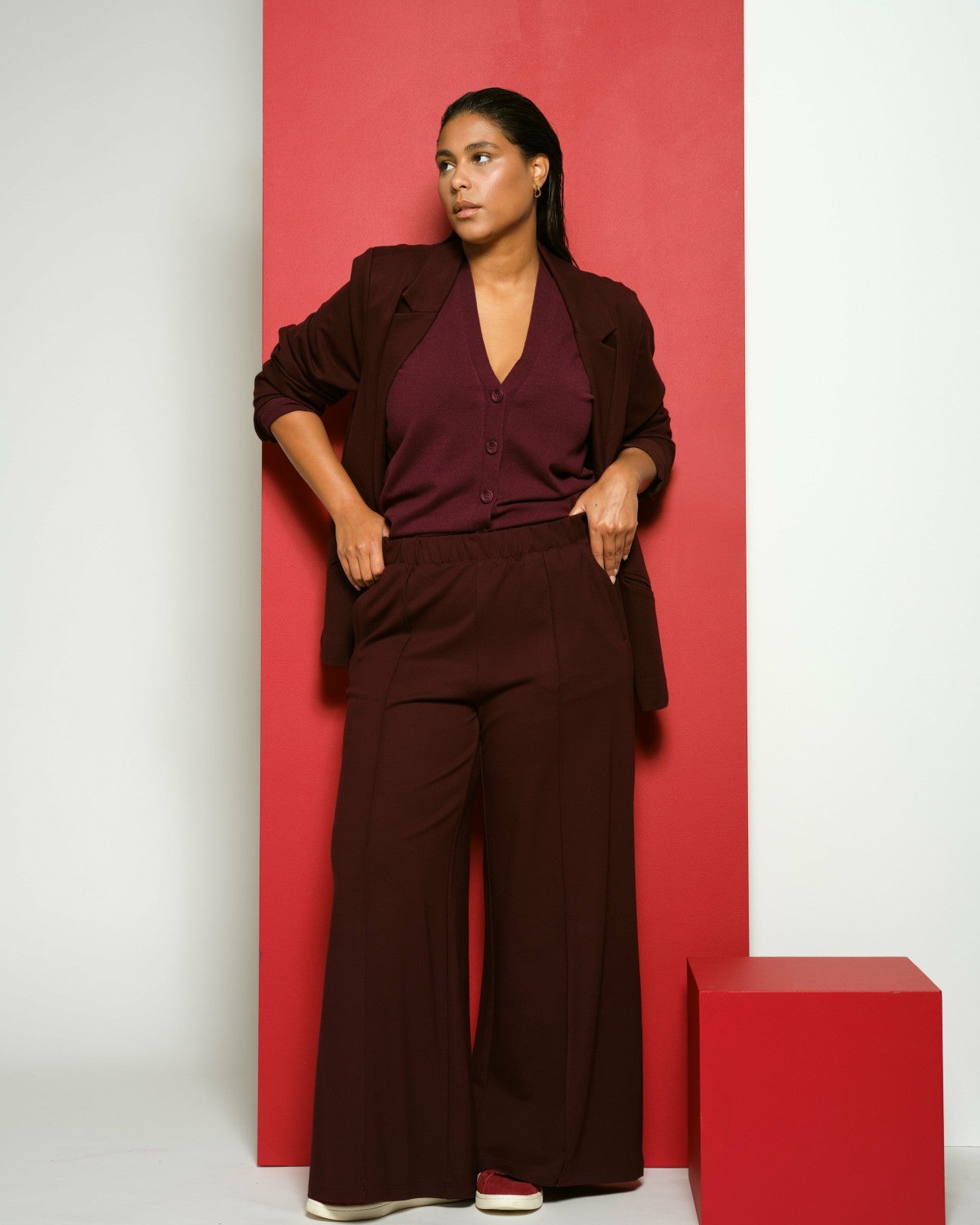 Pam Pintuck Wide Leg Ponte Pants - Universal Standard