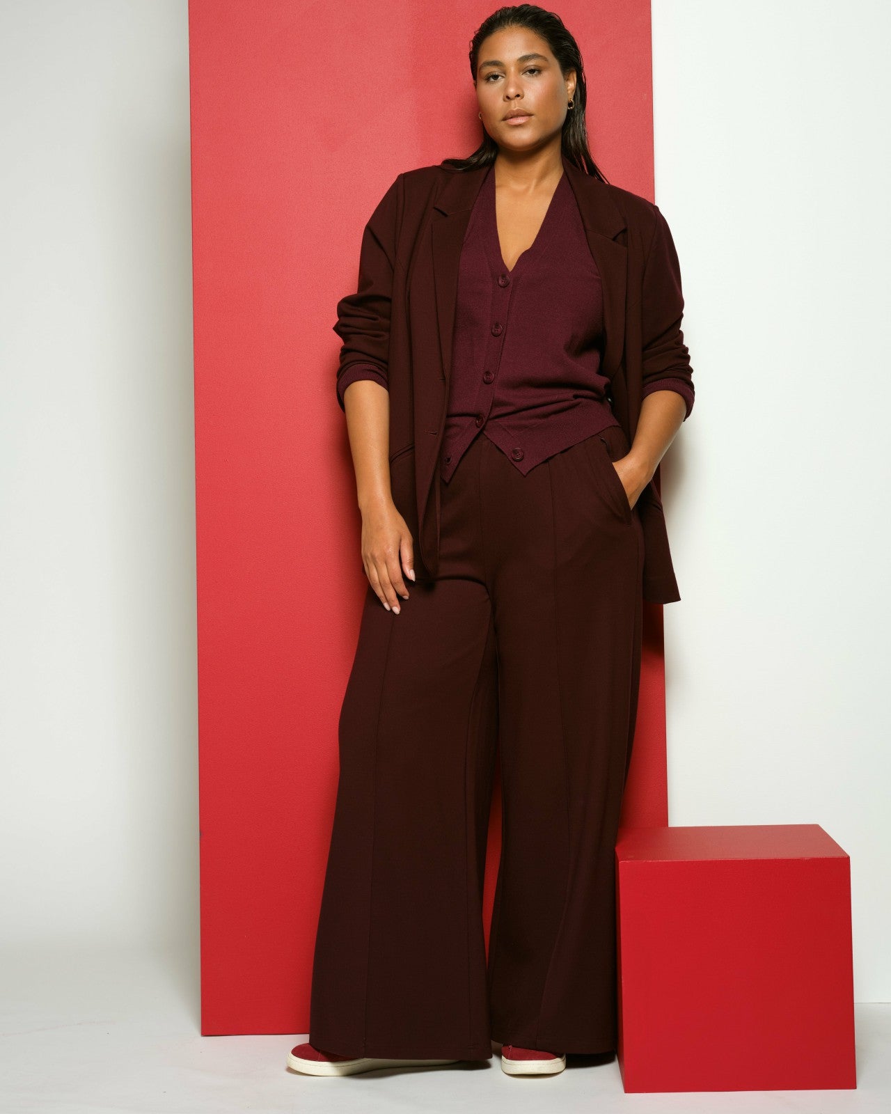 Pam Pintuck Wide Leg Ponte Pants - Universal Standard