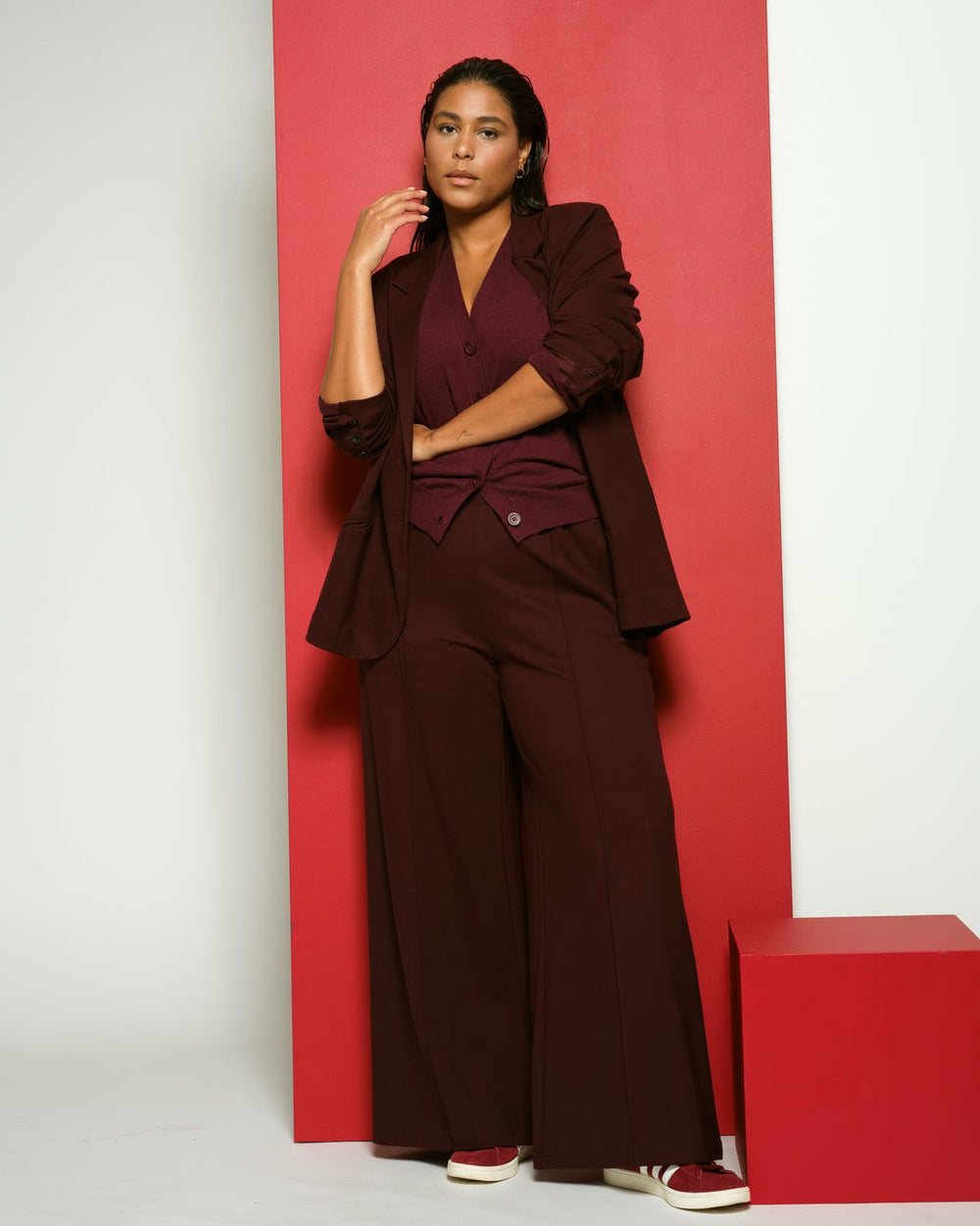 Pam Pintuck Wide Leg Ponte Pants - Universal Standard