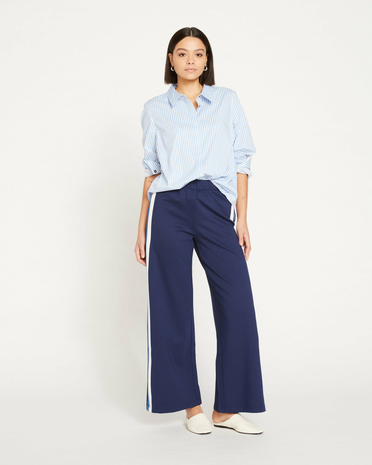 Stephanie Wide Leg Stripe Ponte Pants 30 Inch - Universal Standard
