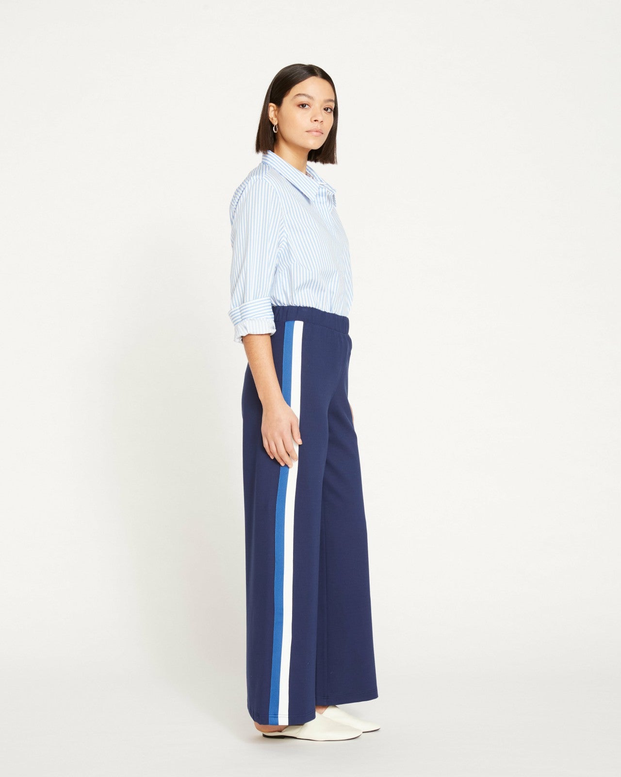 Stephanie Wide Leg Stripe Ponte Pants 30 Inch - Universal Standard