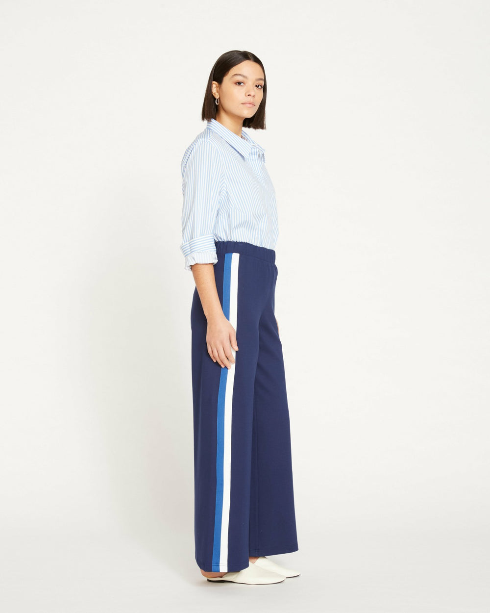 Stephanie Wide Leg Stripe Ponte Pants 30 Inch - Universal Standard