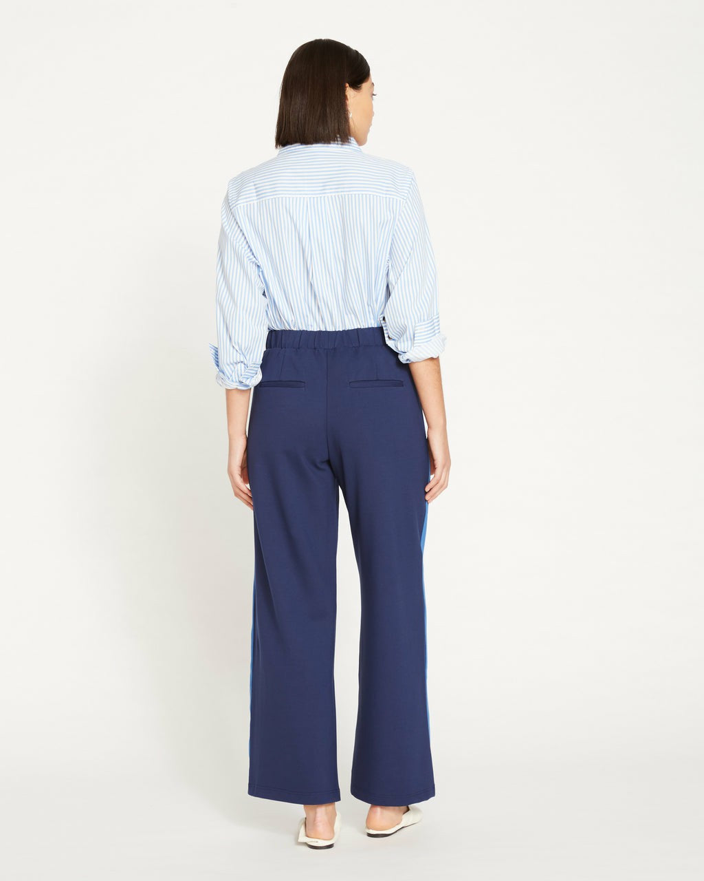 Stephanie Wide Leg Stripe Ponte Pants 30 Inch - Universal Standard