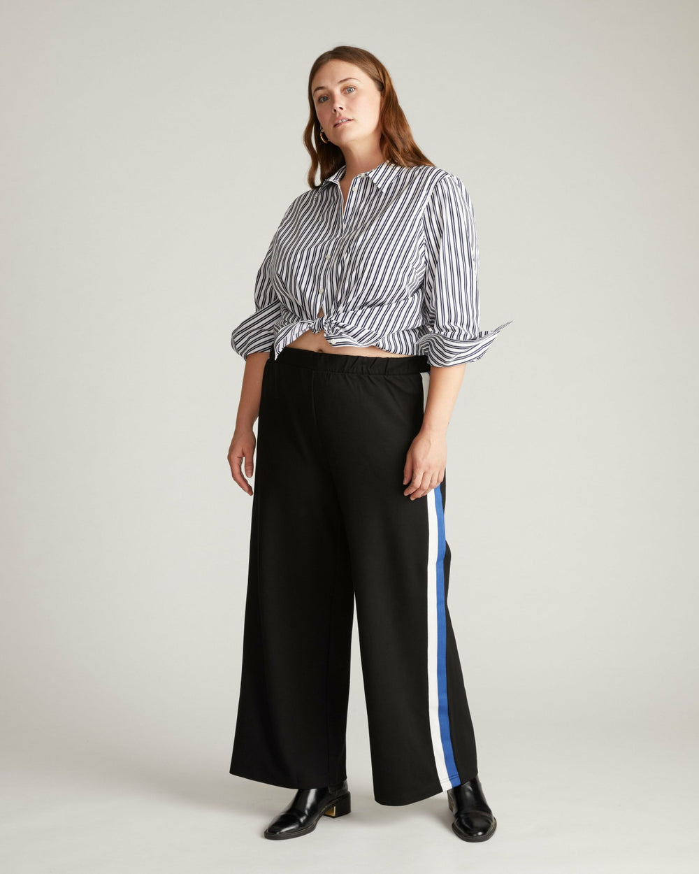 Stephanie Wide Leg Stripe Ponte Pants 30 Inch - Universal Standard