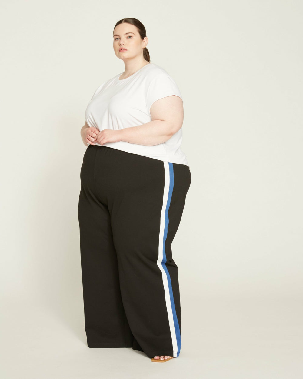 Stephanie Wide Leg Stripe Ponte Pants 30 Inch - Universal Standard