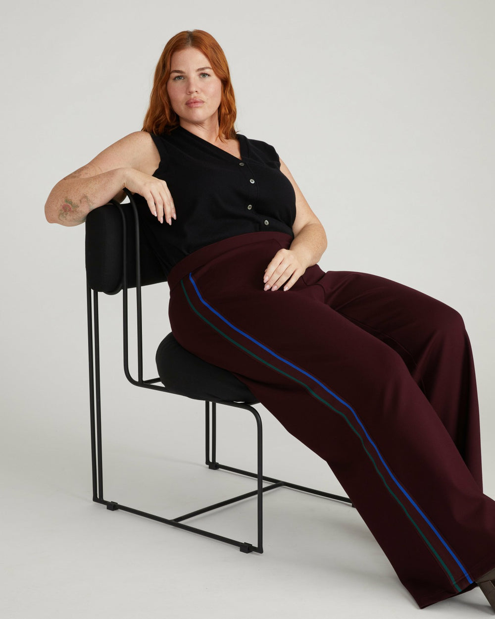 Stephanie Wide Leg Stripe Ponte Pants 30 Inch - Universal Standard