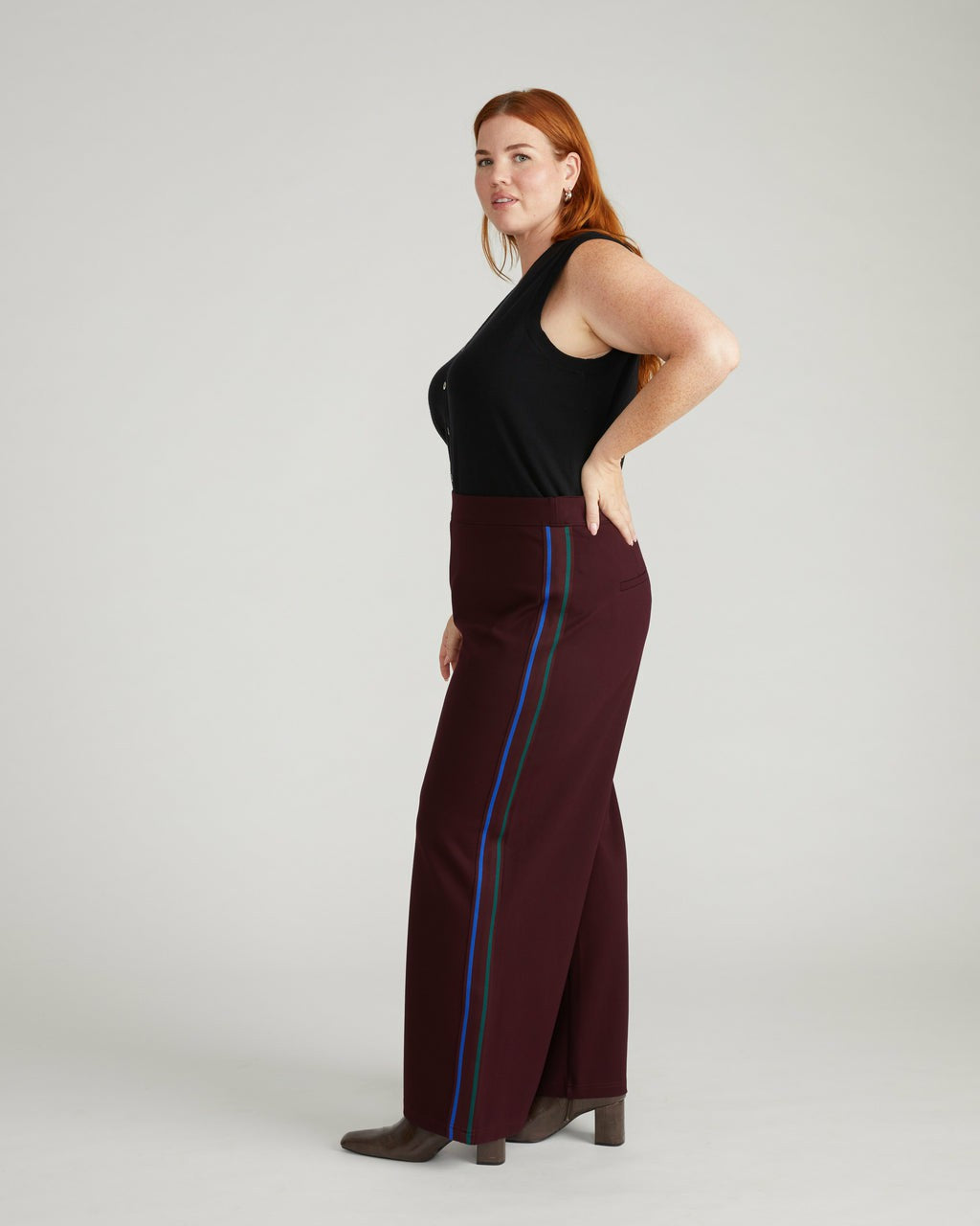Stephanie Wide Leg Stripe Ponte Pants 30 Inch - Universal Standard