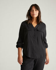 Cooling Stretch Cupro Button-Down Blouse - Universal Standard
