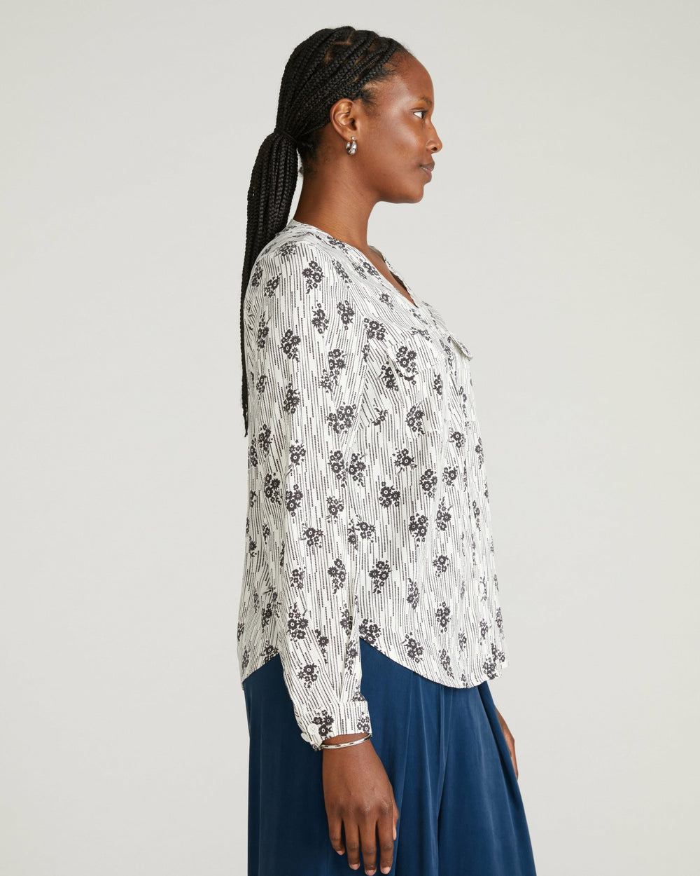 Cooling Stretch Cupro Button-Down Blouse - Universal Standard