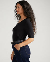 Lily Liquid Jersey V-Neck Stovepipe Tee - Universal Standard