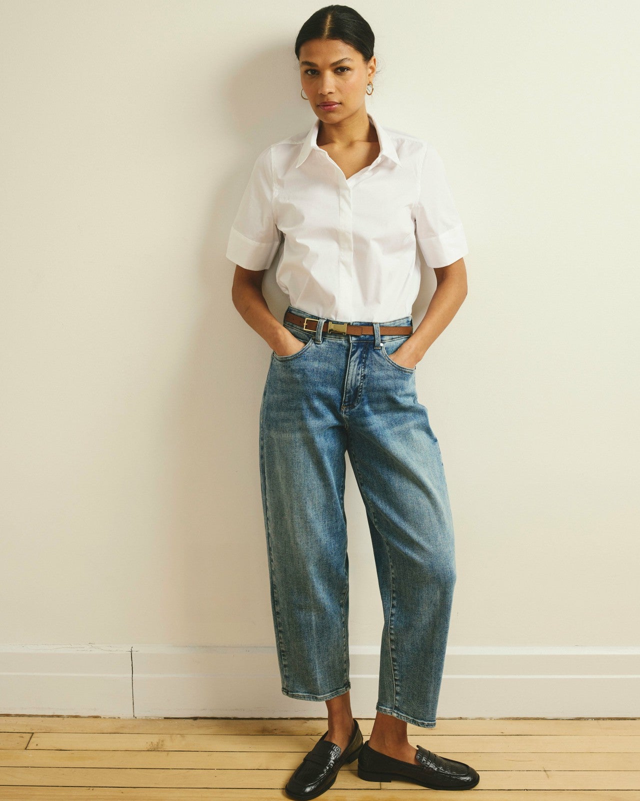 Elbe Stretch Poplin Short Sleeve Shirt - Universal Standard